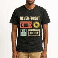 Never Forget Audio Cassette 70s 80s 90s Tall T-Shirt