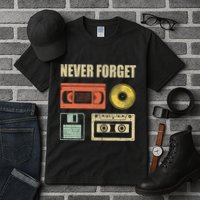 Never Forget Audio Cassette 70s 80s 90s Tall T-Shirt