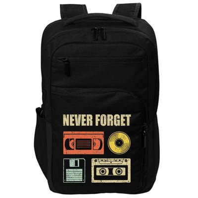 Never Forget Audio Cassette 70s 80s 90s Impact Tech Backpack