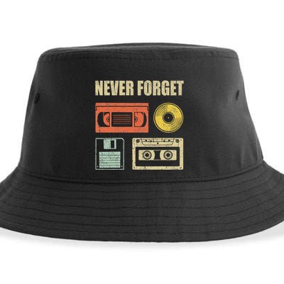 Never Forget Audio Cassette 70s 80s 90s Sustainable Bucket Hat