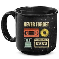 Never Forget Audio Cassette 70s 80s 90s 15oz Campfire Ceramic Mug