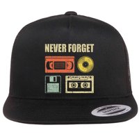 Never Forget Audio Cassette 70s 80s 90s Flatbill Hat