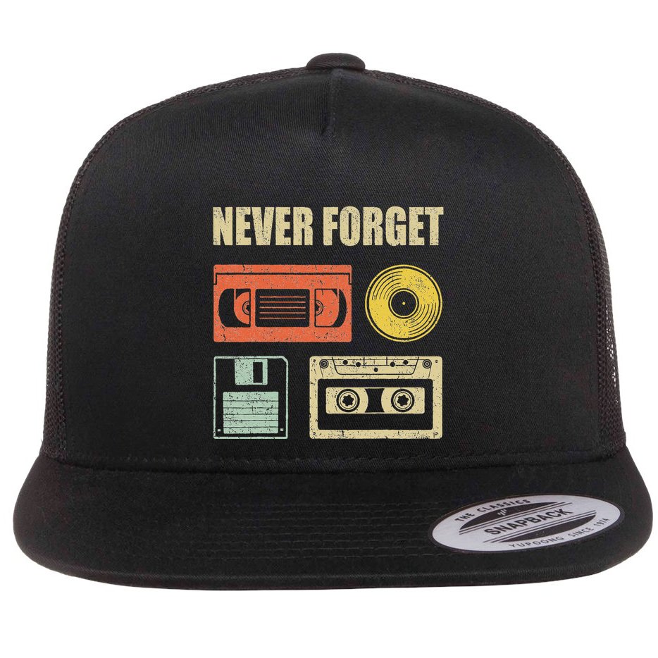 Never Forget Audio Cassette 70s 80s 90s Flatbill Hat