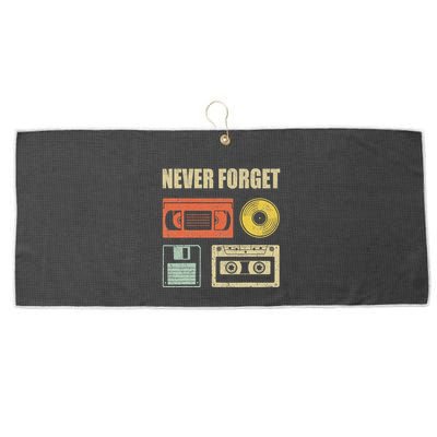 Never Forget Audio Cassette 70s 80s 90s Large Microfiber Waffle Golf Towel