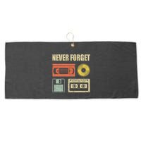 Never Forget Audio Cassette 70s 80s 90s Large Microfiber Waffle Golf Towel