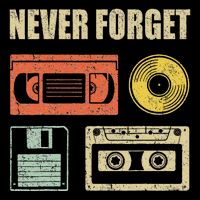 Never Forget Audio Cassette 70s 80s 90s Pom Pom 12in Knit Beanie