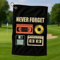 Never Forget Audio Cassette 70s 80s 90s Golf Towel