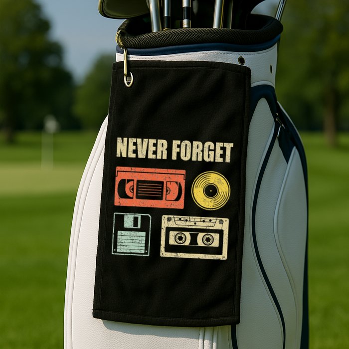 Never Forget Audio Cassette 70s 80s 90s Golf Towel