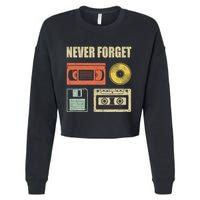 Never Forget Audio Cassette 70s 80s 90s Cropped Pullover Crew