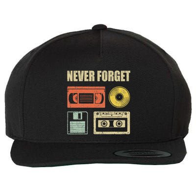 Never Forget Audio Cassette 70s 80s 90s Wool Snapback Cap