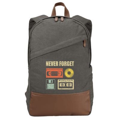 Never Forget Audio Cassette 70s 80s 90s Cotton Canvas Backpack