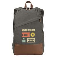 Never Forget Audio Cassette 70s 80s 90s Cotton Canvas Backpack