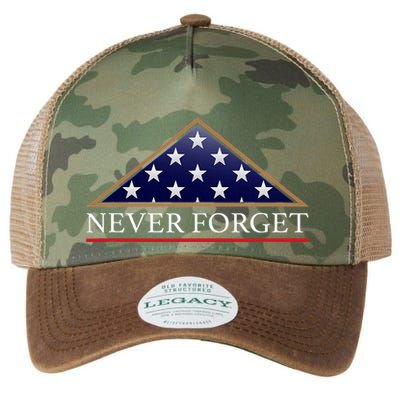 Never Forget American Folded Flag Military Memorial Design Legacy Tie Dye Trucker Hat