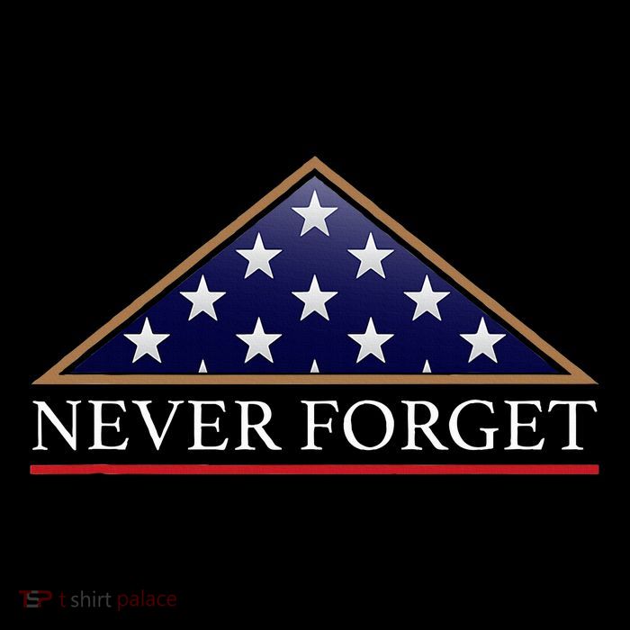 Never Forget American Folded Flag Military Memorial Design T-Shirt