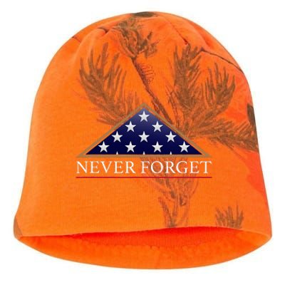 Never Forget American Folded Flag Military Memorial Design Kati - Camo Knit Beanie