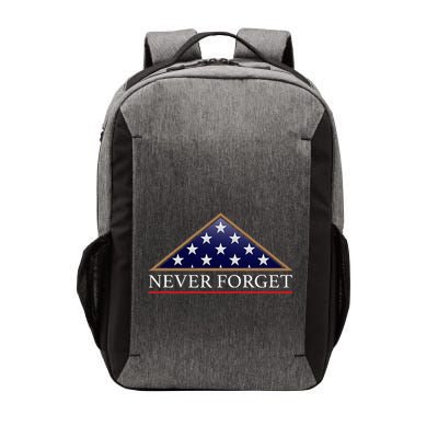 Never Forget American Folded Flag Military Memorial Design Vector Backpack