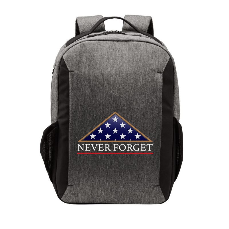 Never Forget American Folded Flag Military Memorial Design Vector Backpack