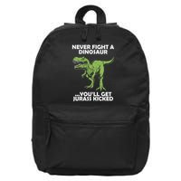 Never Fight A Dinosaur Youll Get Jurass Kicked 16 in Basic Backpack