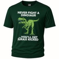 Never Fight A Dinosaur Youll Get Jurass Kicked Cooling Performance Crew T-Shirt