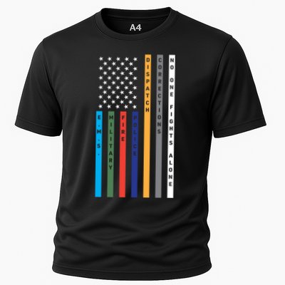 No One Fights Alone Support Our Heroes Flag Performance Shirt