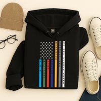 No One Fights Alone Support Our Heroes Flag Hoodie