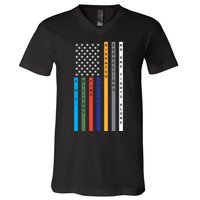 No One Fights Alone Support Our Heroes Flag V-Neck T-Shirt