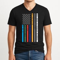 No One Fights Alone Support Our Heroes Flag V-Neck T-Shirt