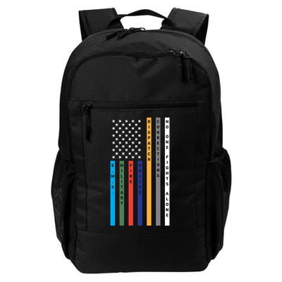 No One Fights Alone Support Our Heroes Flag Backpack