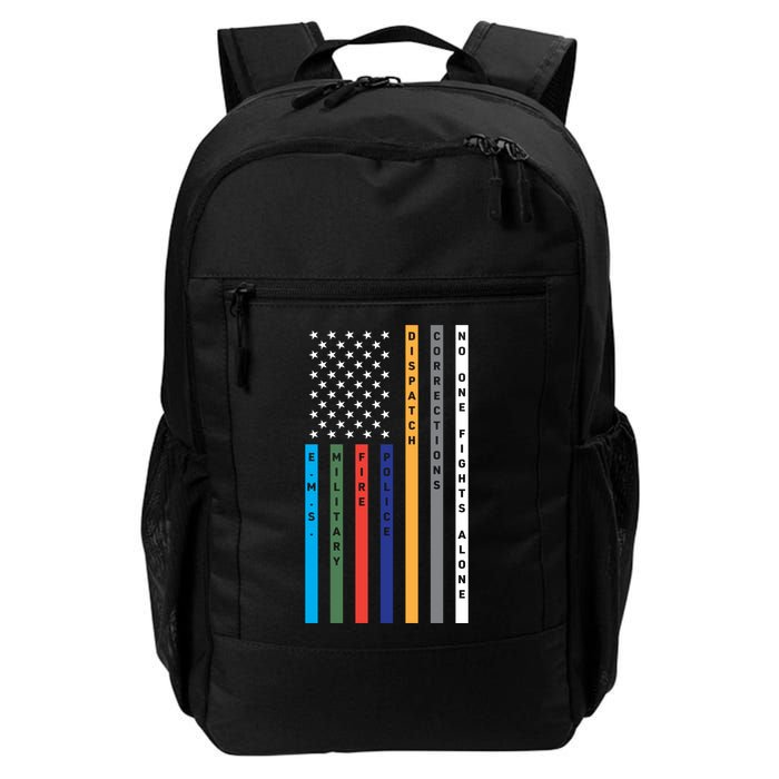 No One Fights Alone Support Our Heroes Flag Backpack