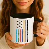 No One Fights Alone Support Our Heroes Flag Mug