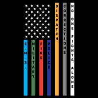 No One Fights Alone Support Our Heroes Flag Drawstring Bag