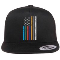 No One Fights Alone Support Our Heroes Flag Flat Bill Trucker Hat