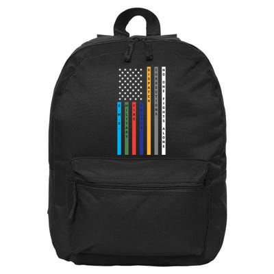 No One Fights Alone Support Our Heroes Flag 16 in Basic Backpack