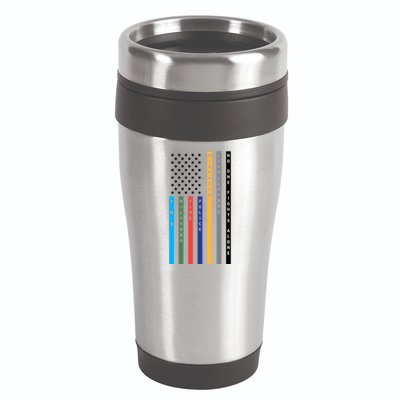 No One Fights Alone Support Our Heroes Flag 16oz Travel Tumbler