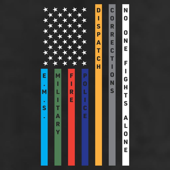 No One Fights Alone Support Our Heroes Flag Trucker Hat