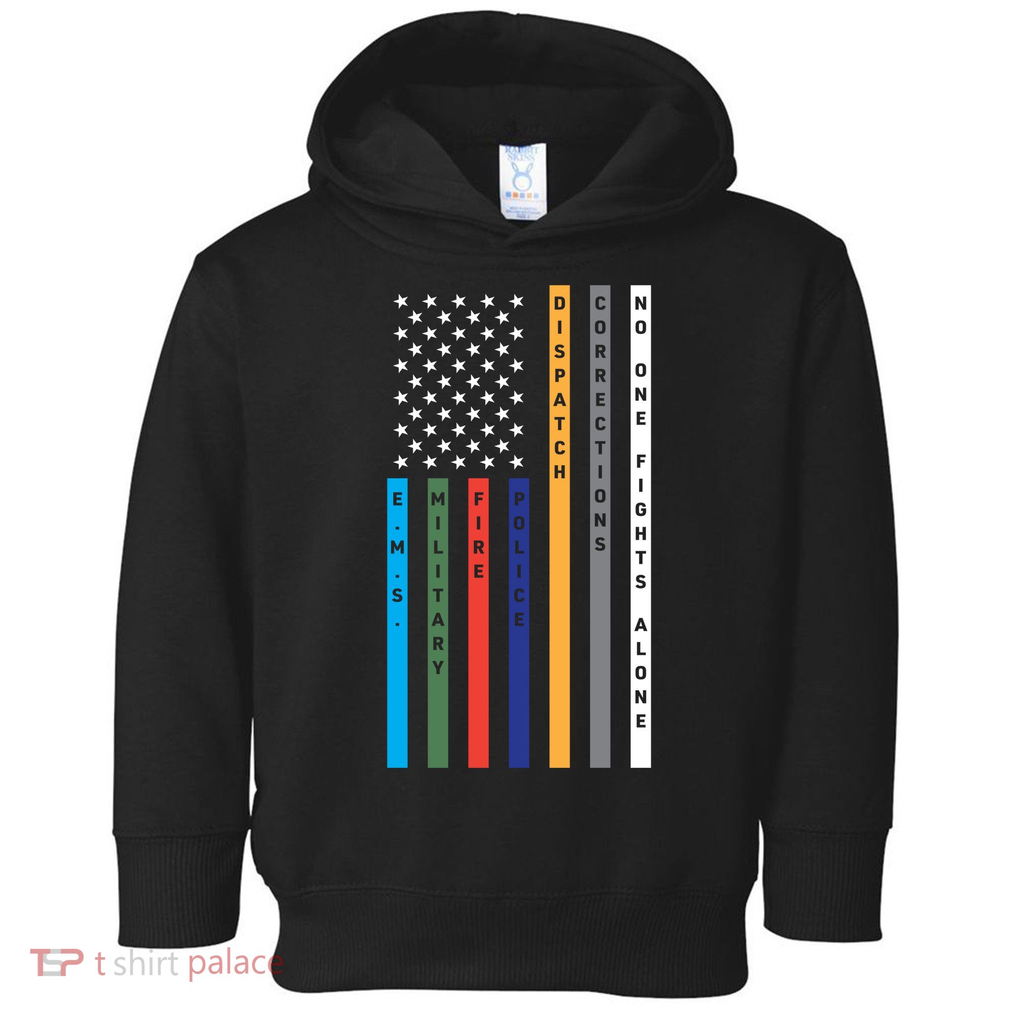 No One Fights Alone Support Our Heroes Flag Toddler Hoodie