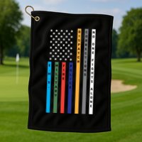 No One Fights Alone Support Our Heroes Flag Golf Towel