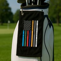 No One Fights Alone Support Our Heroes Flag Golf Towel