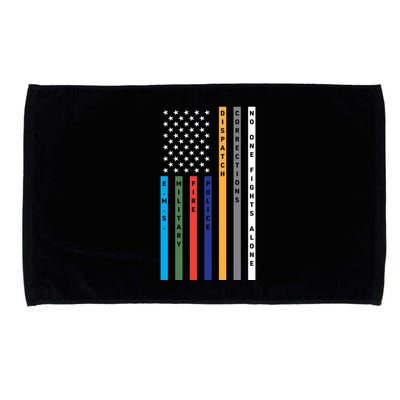 No One Fights Alone Support Our Heroes Flag Microfiber Hand Towel