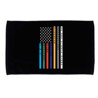 No One Fights Alone Support Our Heroes Flag Microfiber Hand Towel