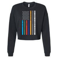 No One Fights Alone Support Our Heroes Flag Cropped Pullover Crew