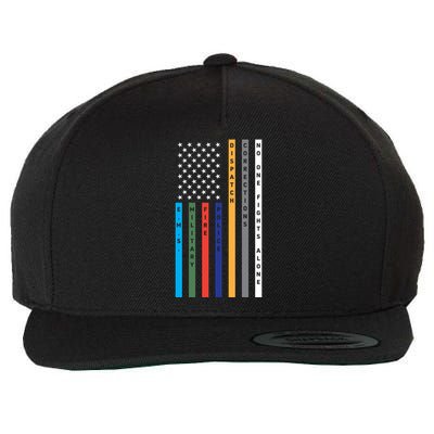 No One Fights Alone Support Our Heroes Flag Wool Snapback Cap