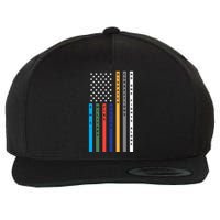 No One Fights Alone Support Our Heroes Flag Wool Snapback Cap