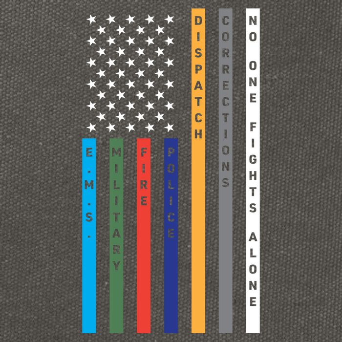 No One Fights Alone Support Our Heroes Flag Cotton Canvas Backpack