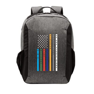 No One Fights Alone Support Our Heroes Flag Vector Backpack
