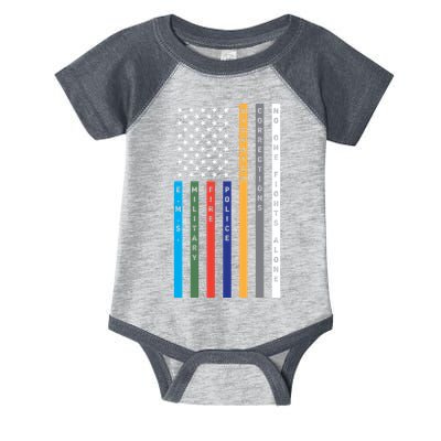 No One Fights Alone Support Our Heroes Flag Infant Baby Jersey Bodysuit