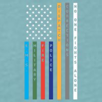 No One Fights Alone Support Our Heroes Flag Sueded Cloud Jersey T-Shirt