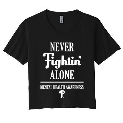 Never Fightin Alone Mental Health Awareness Crop Top