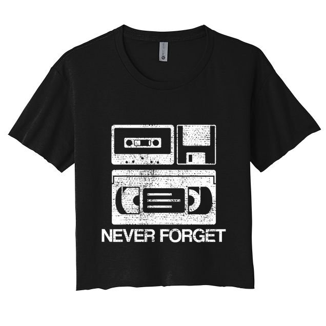 Never Forget Audio Cassette 70s 80s 90s Gift Crop Top