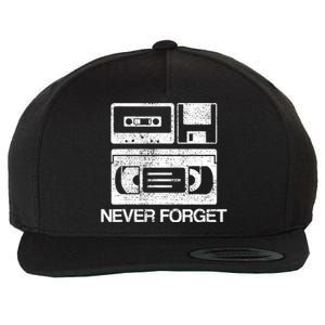 Never Forget Audio Cassette 70s 80s 90s Gift Wool Snapback Cap